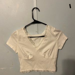 White shirt with lace trim